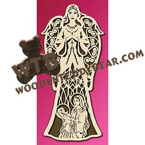 Large Nativity Angel #4 fretwork scroll saw pattern |The Wooden Teddy Bear