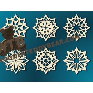 Star Shaped Ornaments fretwork scroll saw pattern |The Wooden Teddy Bear