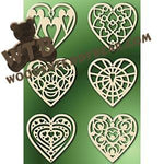 Heart Shaped Ornaments fretwork scroll saw pattern |The Wooden Teddy Bear