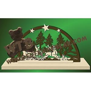 Forest Christmas Scene #2 fretwork scroll saw pattern |The Wooden Teddy Bear