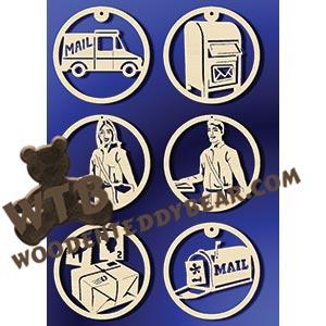 Mail Carrier Ornaments fretwork scroll saw pattern |The Wooden Teddy Bear