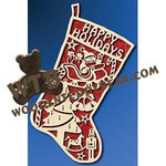 Christmas Stocking Happy Holidays fretwork scroll saw pattern |The Wooden Teddy Bear