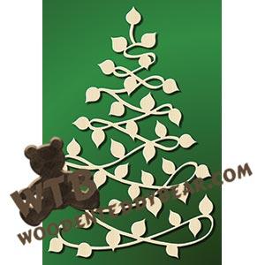 Ribbon & Leaf Tree fretwork scroll saw pattern |The Wooden Teddy Bear