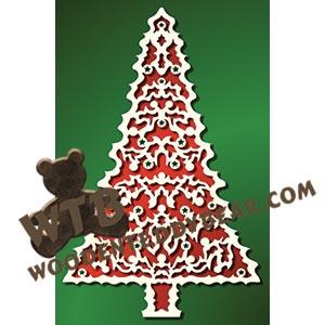 Tree with Ornaments fretwork scroll saw pattern |The Wooden Teddy Bear