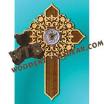 Fleur De Lis Cross Clock fretwork scroll saw pattern |The Wooden Teddy Bear