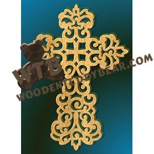 Flamboyant Fret Cross fretwork scroll saw pattern |The Wooden Teddy Bear