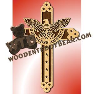 God Bless America Cross fretwork scroll saw pattern |The Wooden Teddy Bear