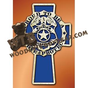Proud Police Officer Cross fretwork scroll saw pattern |The Wooden Teddy Bear