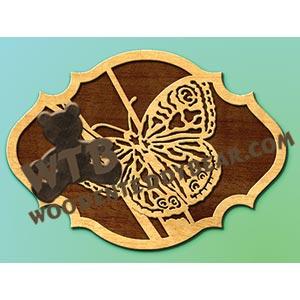 Butterfly on Twigs fretwork scroll saw pattern |The Wooden Teddy Bear