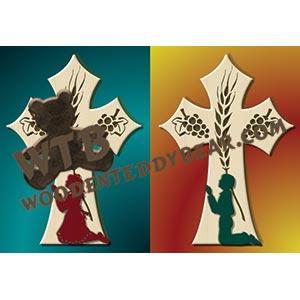 First Communion Cross with Overlays fretwork scroll saw pattern |The Wooden Teddy Bear