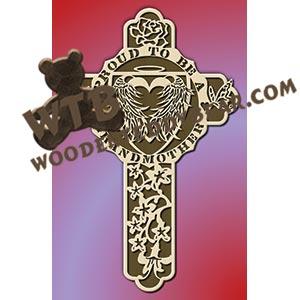 Proud Grandmother Cross fretwork scroll saw pattern |The Wooden Teddy Bear