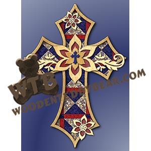 Fabric Backed Cross #2 fretwork scroll saw pattern |The Wooden Teddy Bear