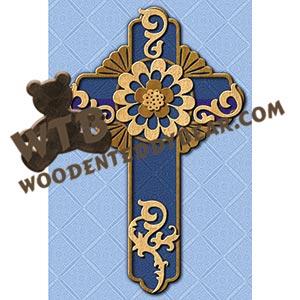 Fabric Backed Cross #3 fretwork scroll saw pattern |The Wooden Teddy Bear