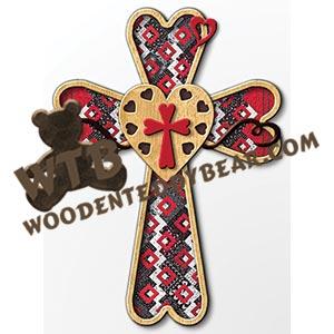 Fabric Backed Cross #4 fretwork scroll saw pattern |The Wooden Teddy Bear