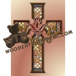 Fabric Backed Cross #5 fretwork scroll saw pattern |The Wooden Teddy Bear