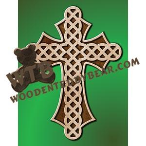 Basketweave Cross #2 fretwork scroll saw pattern |The Wooden Teddy Bear