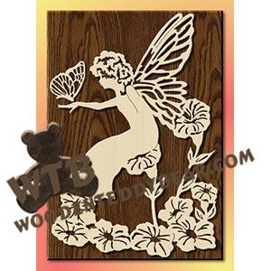 Fairy Sitting on Flower fretwork scroll saw pattern |The Wooden Teddy Bear