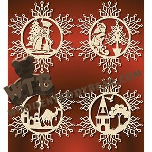 Snowflake Plaques #1 fretwork scroll saw pattern |The Wooden Teddy Bear