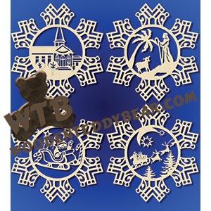 Snowflake Plaques #2 fretwork scroll saw pattern |The Wooden Teddy Bear