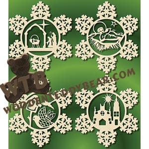 Snowflake Plaques #4 fretwork scroll saw pattern |The Wooden Teddy Bear