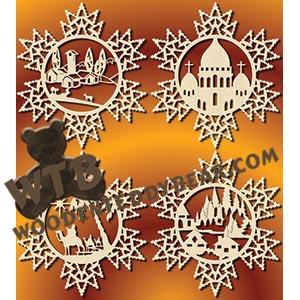 Snowflake Plaques #5 fretwork scroll saw pattern |The Wooden Teddy Bear