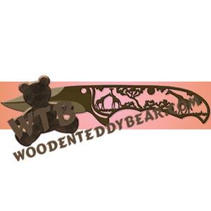 Hunting Knife with Giraffe fretwork scroll saw pattern |The Wooden Teddy Bear