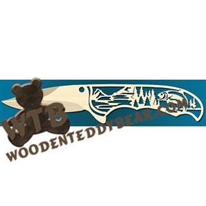 Hunting Knife with Fish fretwork scroll saw pattern |The Wooden Teddy Bear