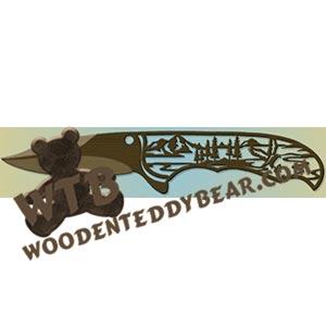 Hunting Knife with Eagle Fishing fretwork scroll saw pattern |The Wooden Teddy Bear