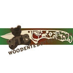 Hunting Knife with Elephants fretwork scroll saw pattern |The Wooden Teddy Bear