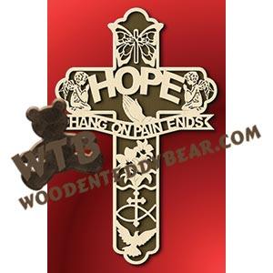 HOPE Cross #2 fretwork scroll saw pattern |The Wooden Teddy Bear