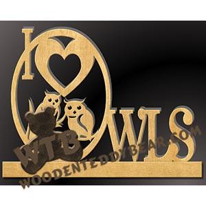 I Love Owls fretwork scroll saw pattern |The Wooden Teddy Bear