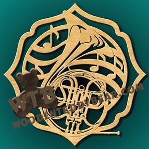 Music Instruments French Horn fretwork scroll saw pattern |The Wooden Teddy Bear