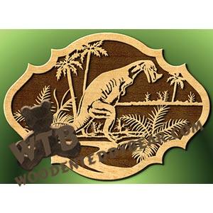 Dinosaur Ceratosaurus fretwork scroll saw pattern |The Wooden Teddy Bear