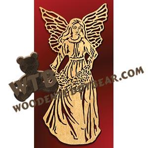 Angel with Roses fretwork scroll saw pattern |The Wooden Teddy Bear