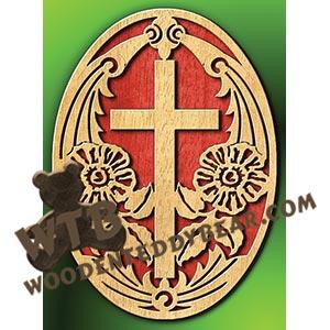 Cross in Oval fretwork scroll saw pattern |The Wooden Teddy Bear