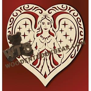 Angel in Heart fretwork scroll saw pattern |The Wooden Teddy Bear