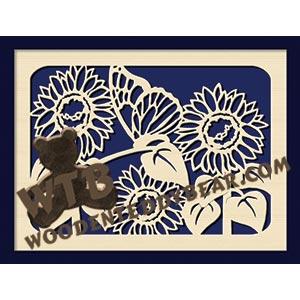 Sunflowers & Butterfly Plaque fretwork scroll saw pattern |The Wooden Teddy Bear