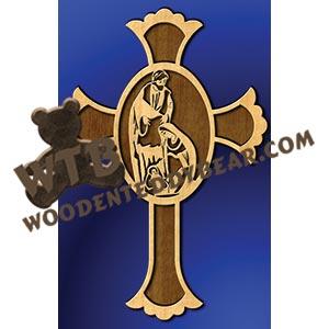 Joseph, Mary & Jesus Cross fretwork scroll saw pattern |The Wooden Teddy Bear