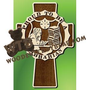 Proud Librarian Cross fretwork scroll saw pattern |The Wooden Teddy Bear