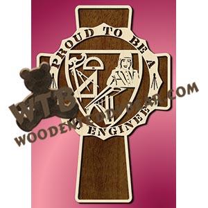 Proud Civil Engineer Cross Female fretwork scroll saw pattern |The Wooden Teddy Bear