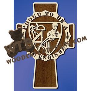 Proud Civil Engineer Cross Male fretwork scroll saw pattern |The Wooden Teddy Bear