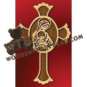 Mary & Jesus Cross fretwork scroll saw pattern |The Wooden Teddy Bear