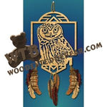 Owl in Frame with Feathers fretwork scroll saw pattern |The Wooden Teddy Bear