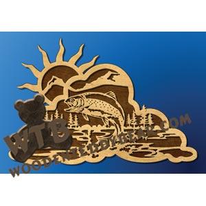 Jumping Salmon fretwork scroll saw pattern |The Wooden Teddy Bear