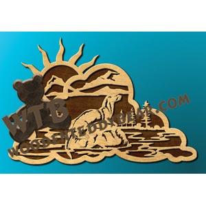 Otter Sunning on Rock fretwork scroll saw pattern |The Wooden Teddy Bear