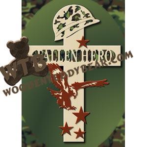 Fallen Hero Cross fretwork scroll saw pattern |The Wooden Teddy Bear