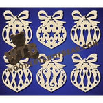 Bauble Ornaments with Bow fretwork scroll saw pattern |The Wooden Teddy Bear