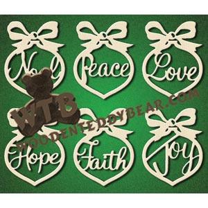 Bauble Word Ornaments fretwork scroll saw pattern |The Wooden Teddy Bear