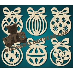 Round Ornaments with Bow fretwork scroll saw pattern |The Wooden Teddy Bear