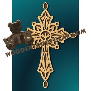 Leaf Ring-End Cross #1 fretwork scroll saw pattern |The Wooden Teddy Bear